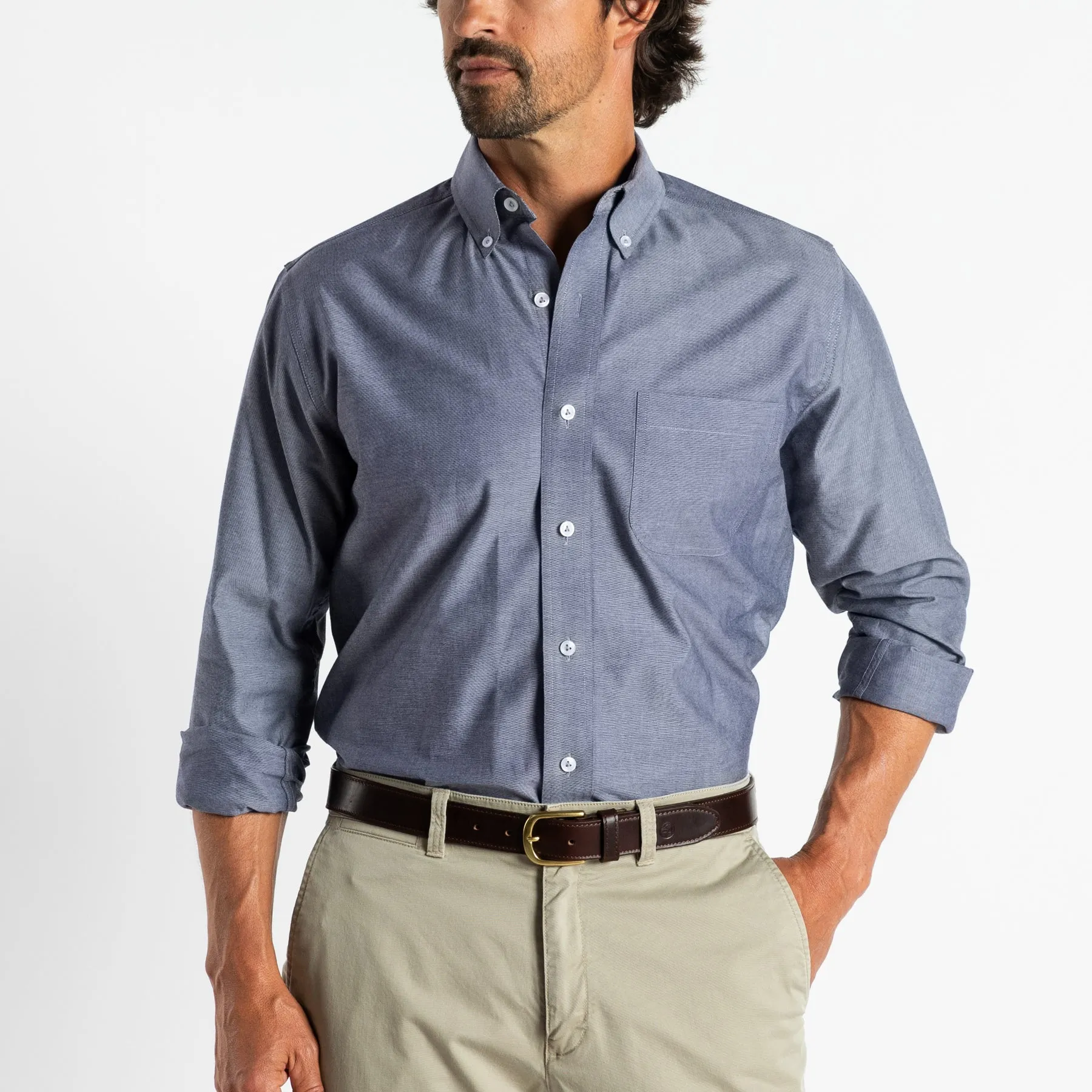 Morris Solid Cotton Oxford Sport Shirt