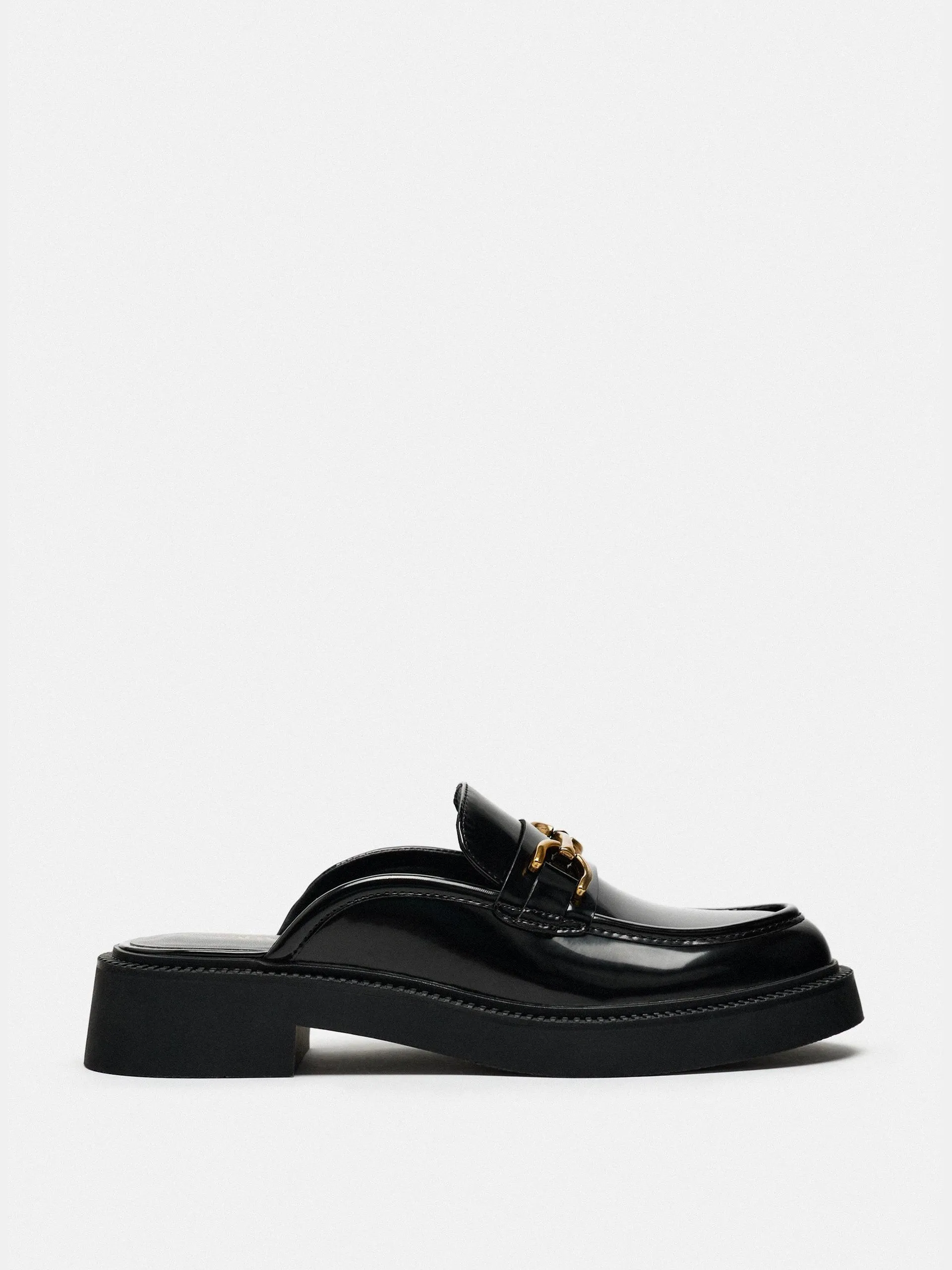 Mule loafers with metal detail