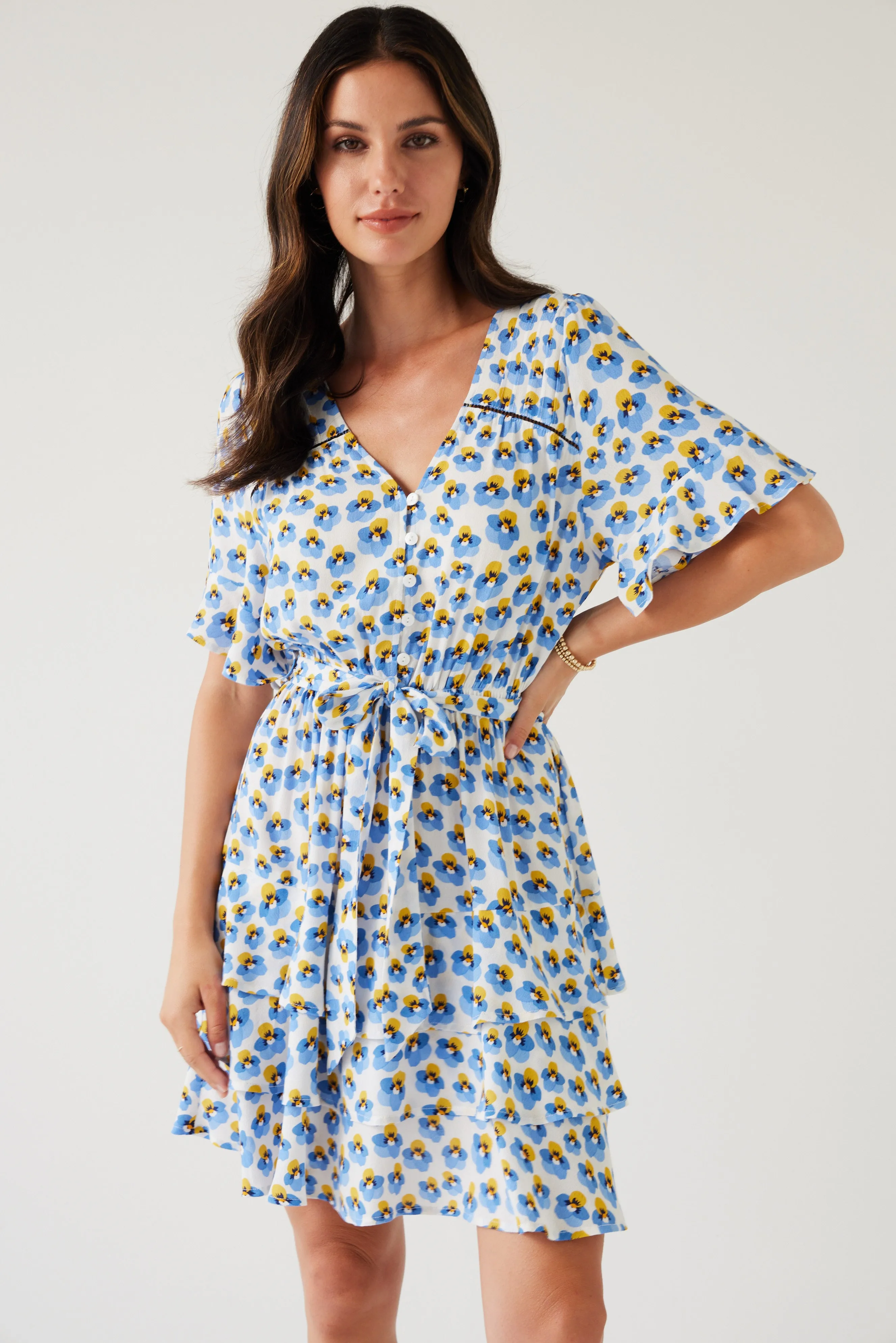 Nardine Mini Dress | Blue Pansy