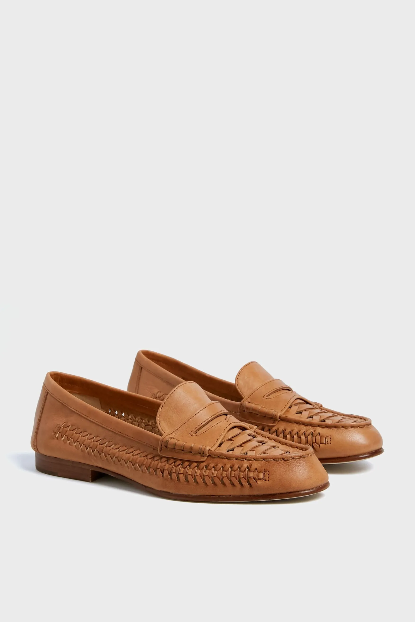 Natural Penny Woven Loafers