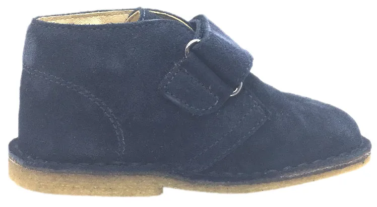 Naturino Boy's Navy Blue Smooth Suede Classic Thick Single Hook and Loop Chukka Boot