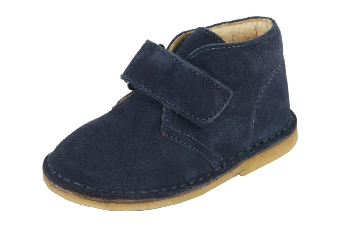 Naturino Boy's Navy Blue Smooth Suede Classic Thick Single Hook and Loop Chukka Boot