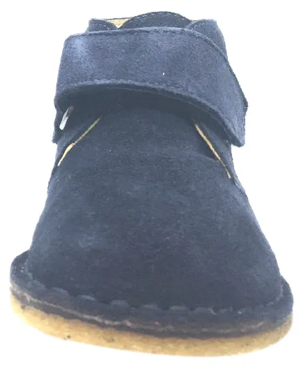 Naturino Boy's Navy Blue Smooth Suede Classic Thick Single Hook and Loop Chukka Boot