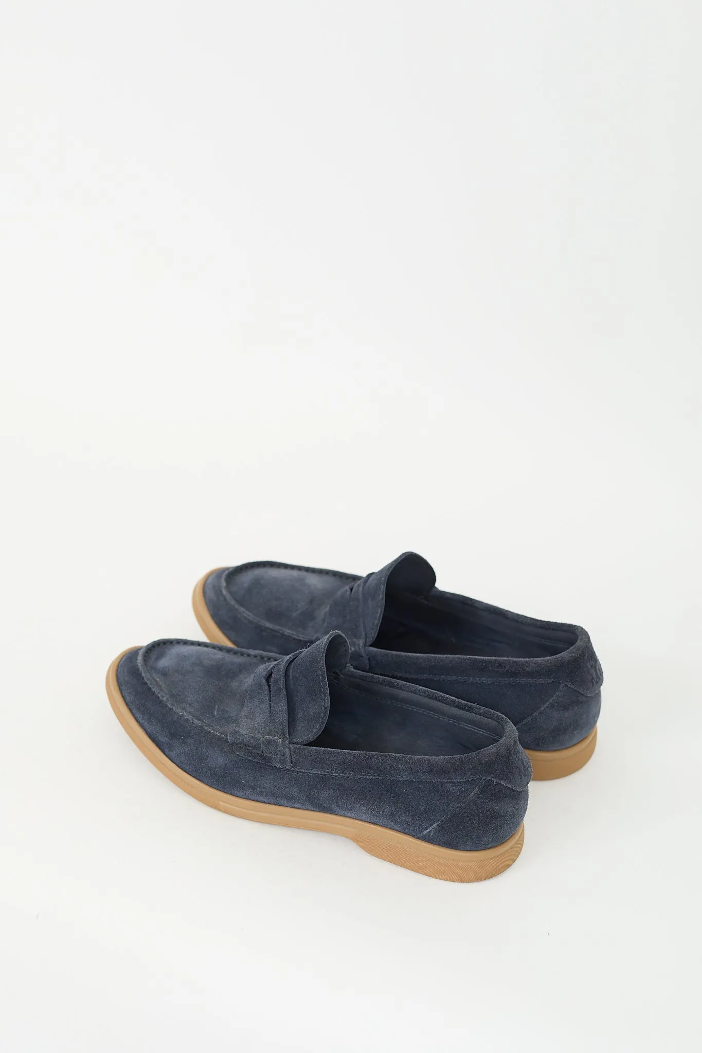 Navy Suede Penny Loafer