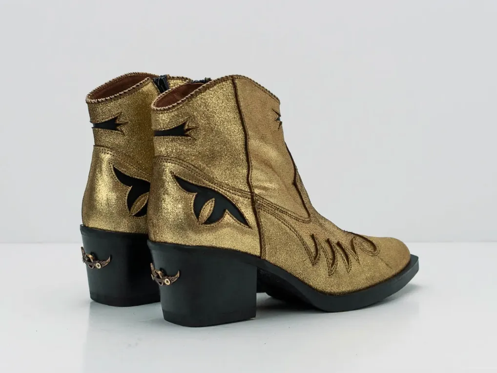 Nemonic Gold Ankle Boot