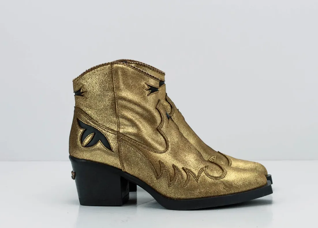 Nemonic Gold Ankle Boot