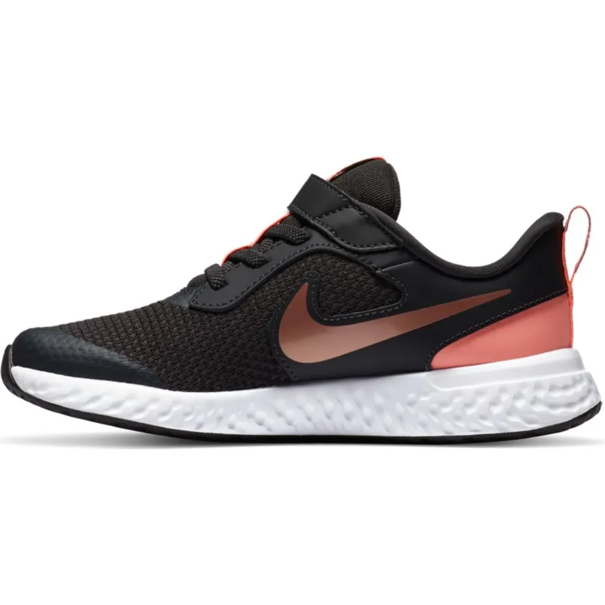 Nike Smoke Grey/Metallic Red Bronze Revolution 5 Children’s Sneaker