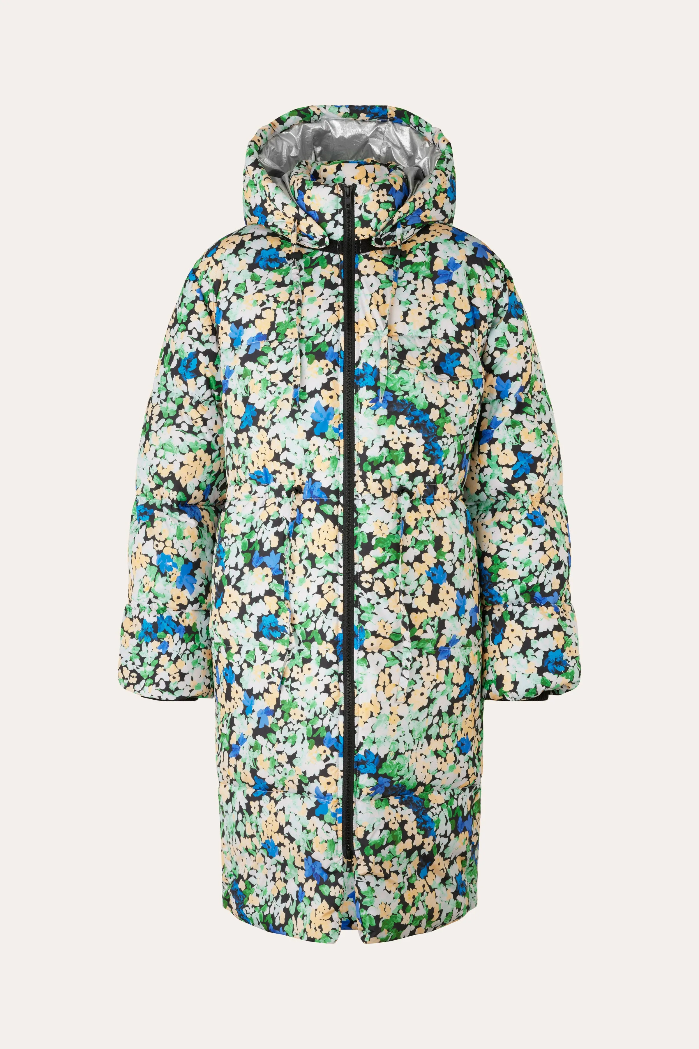 Oak Puffer Coat - Floral Pointillism