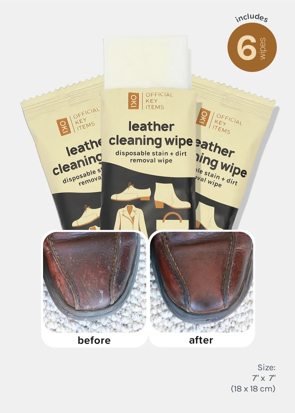 Official Key Items Leather Shoe Cleaning Wipes