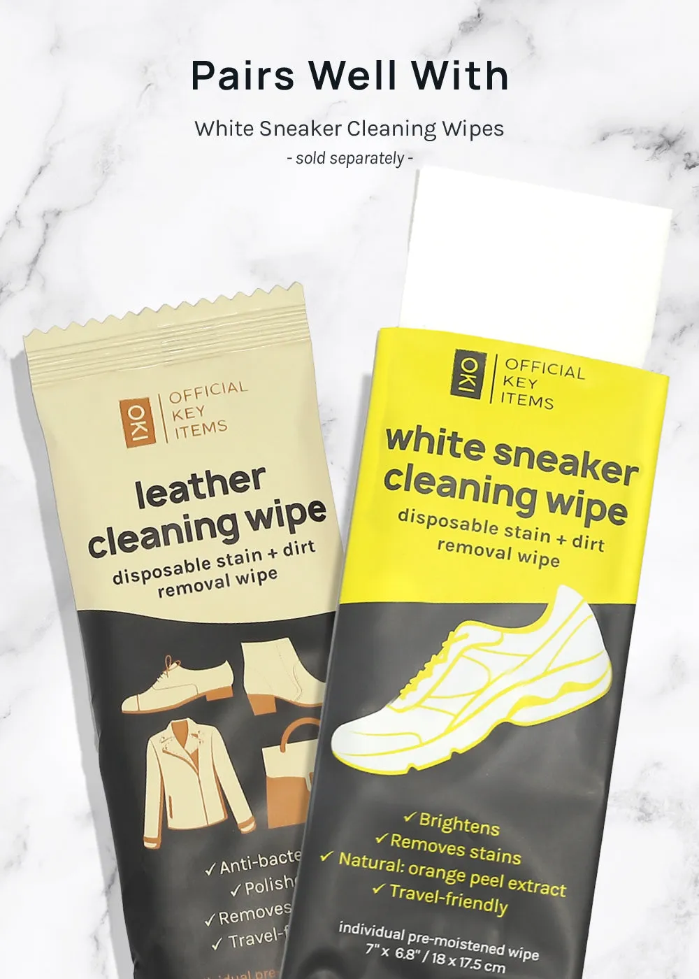 Official Key Items Leather Shoe Cleaning Wipes