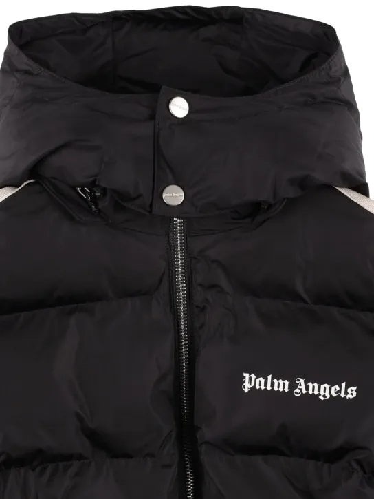 Palm Angels   Logo hooded nylon puffer jacket 