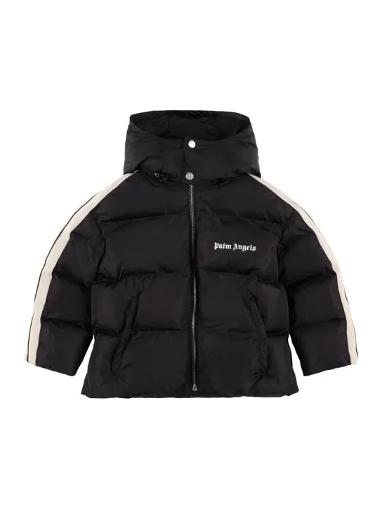 Palm Angels   Logo hooded nylon puffer jacket 