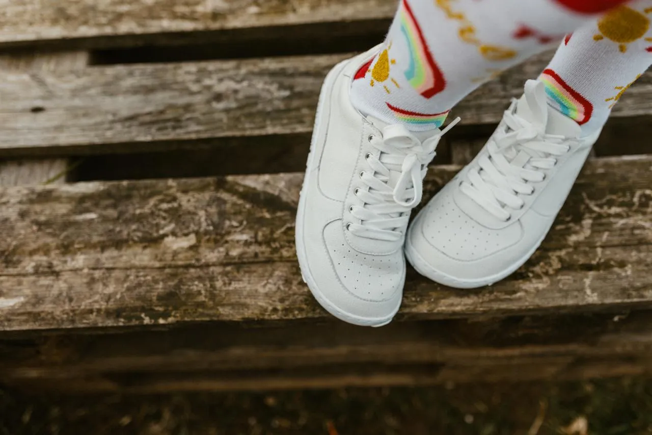 PaperKrane Kids Sneakers - White Lows - Vegan