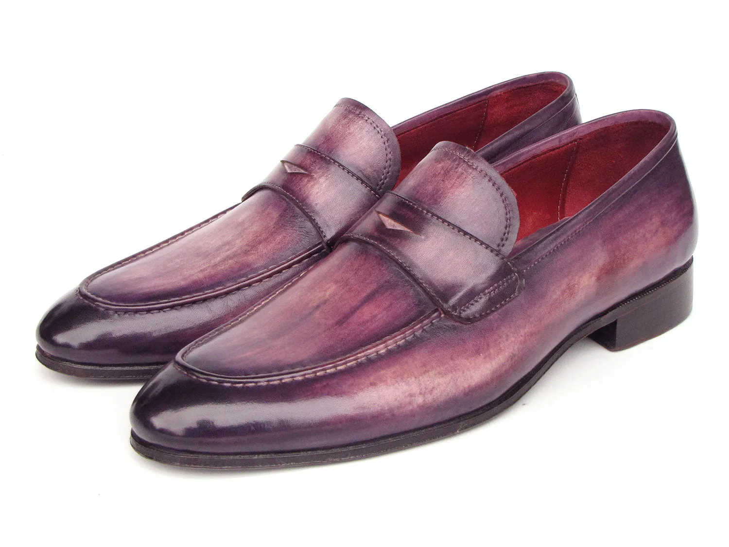 Paul Parkman Men's Purple Patina Penny Loafers