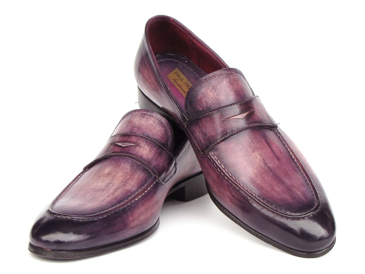 Paul Parkman Men's Purple Patina Penny Loafers