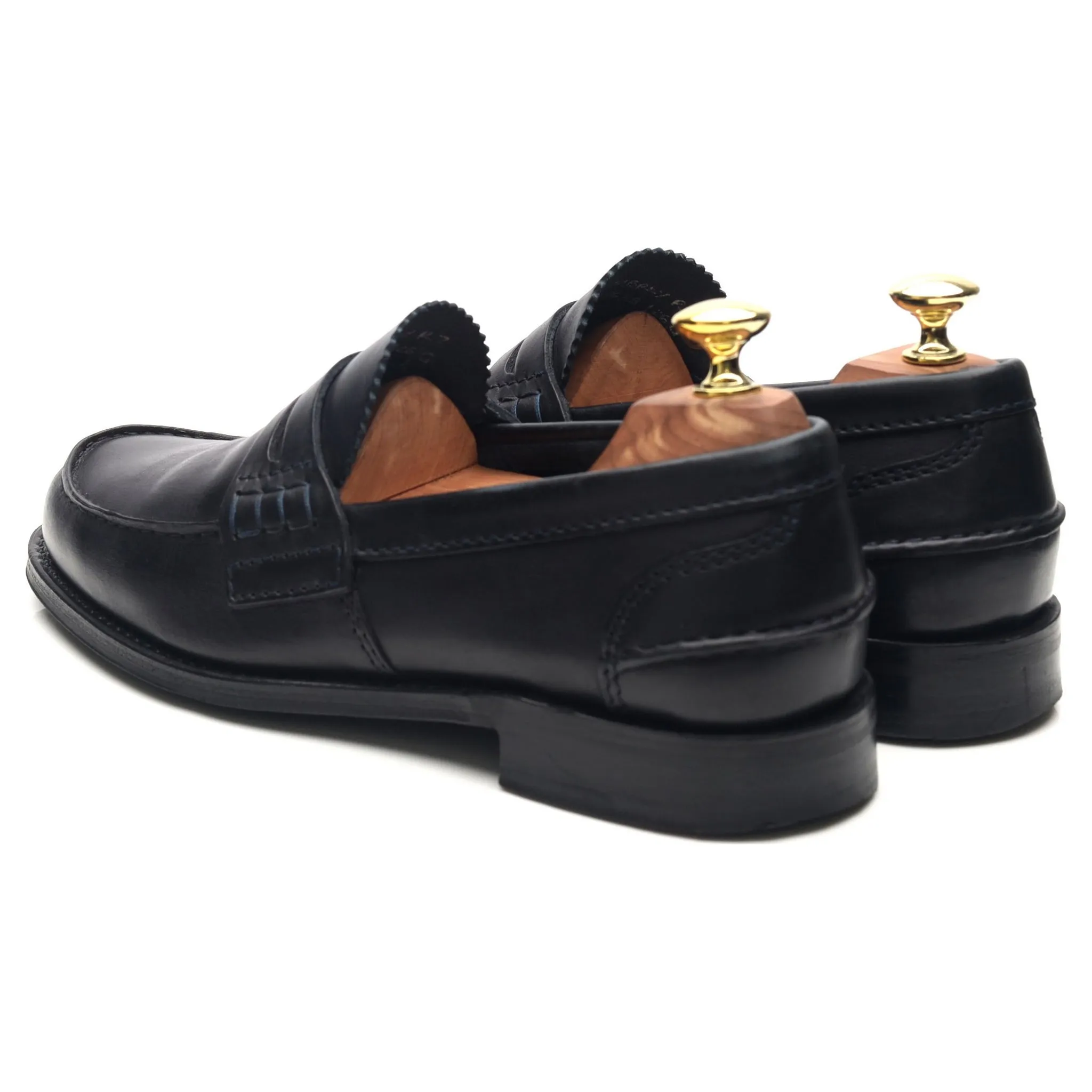 'Pembrey' Navy Blue Leather Loafers UK 7 G