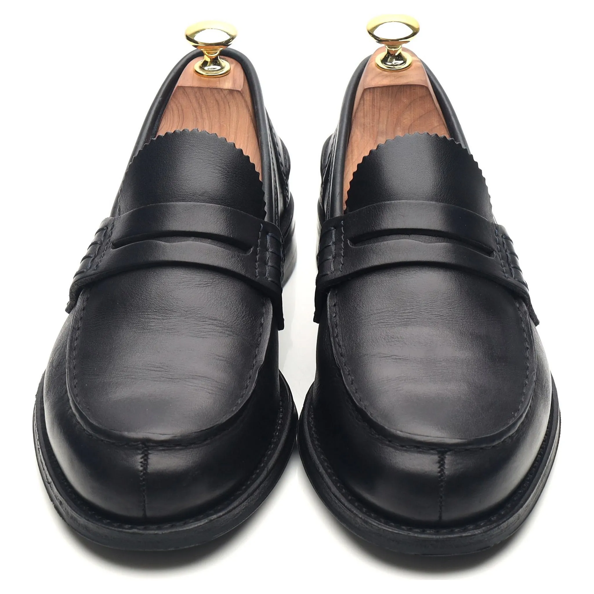 'Pembrey' Navy Blue Leather Loafers UK 7 G