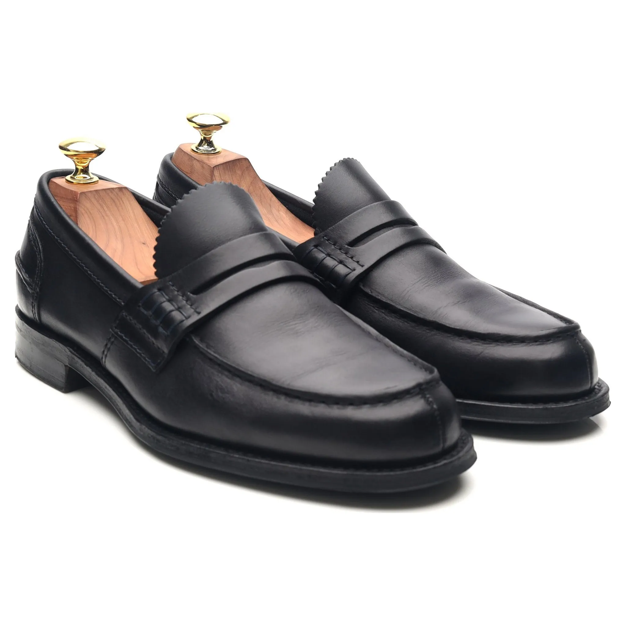 'Pembrey' Navy Blue Leather Loafers UK 7 G