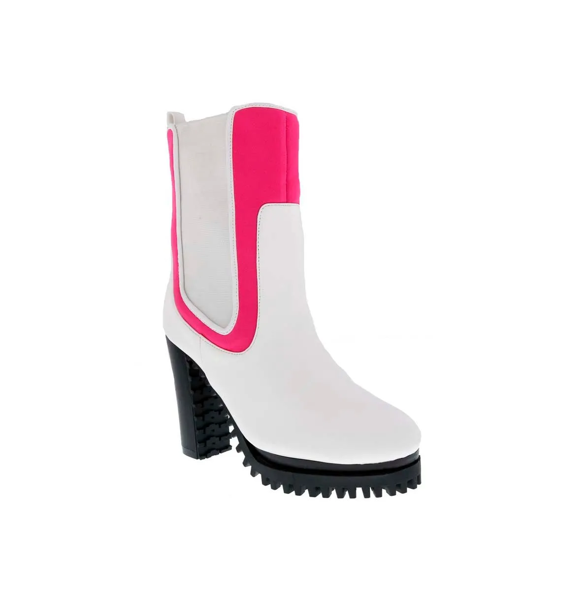 Penny Loves Kenny Fargo Women Boot In White Synthetic/stretch