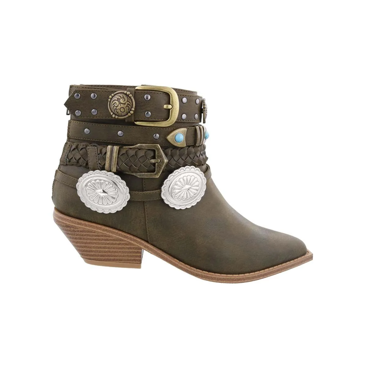 Penny Loves Kenny Shane Women Boot In Green Distressed Synthetic