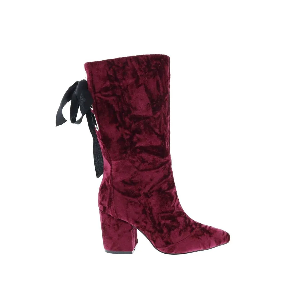 Penny Loves Kenny Trace Women Boot In Wine Crushed Velvet