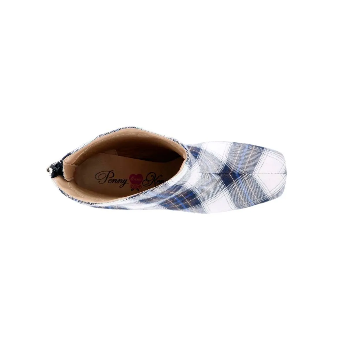 Penny Loves Kenny Tuck Women Boot In White Plaid