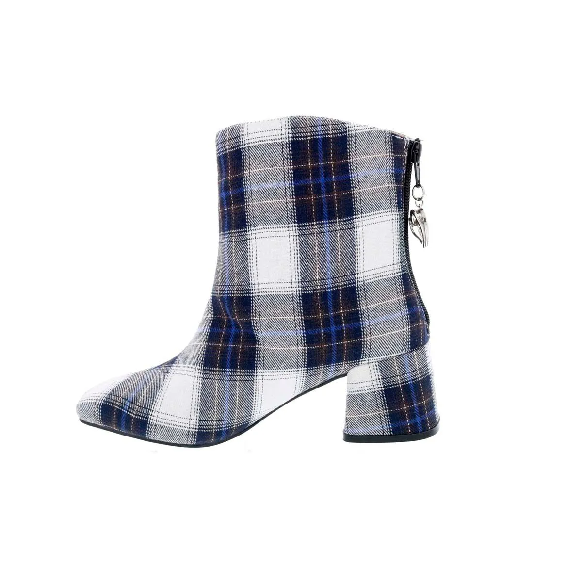 Penny Loves Kenny Tuck Women Boot In White Plaid