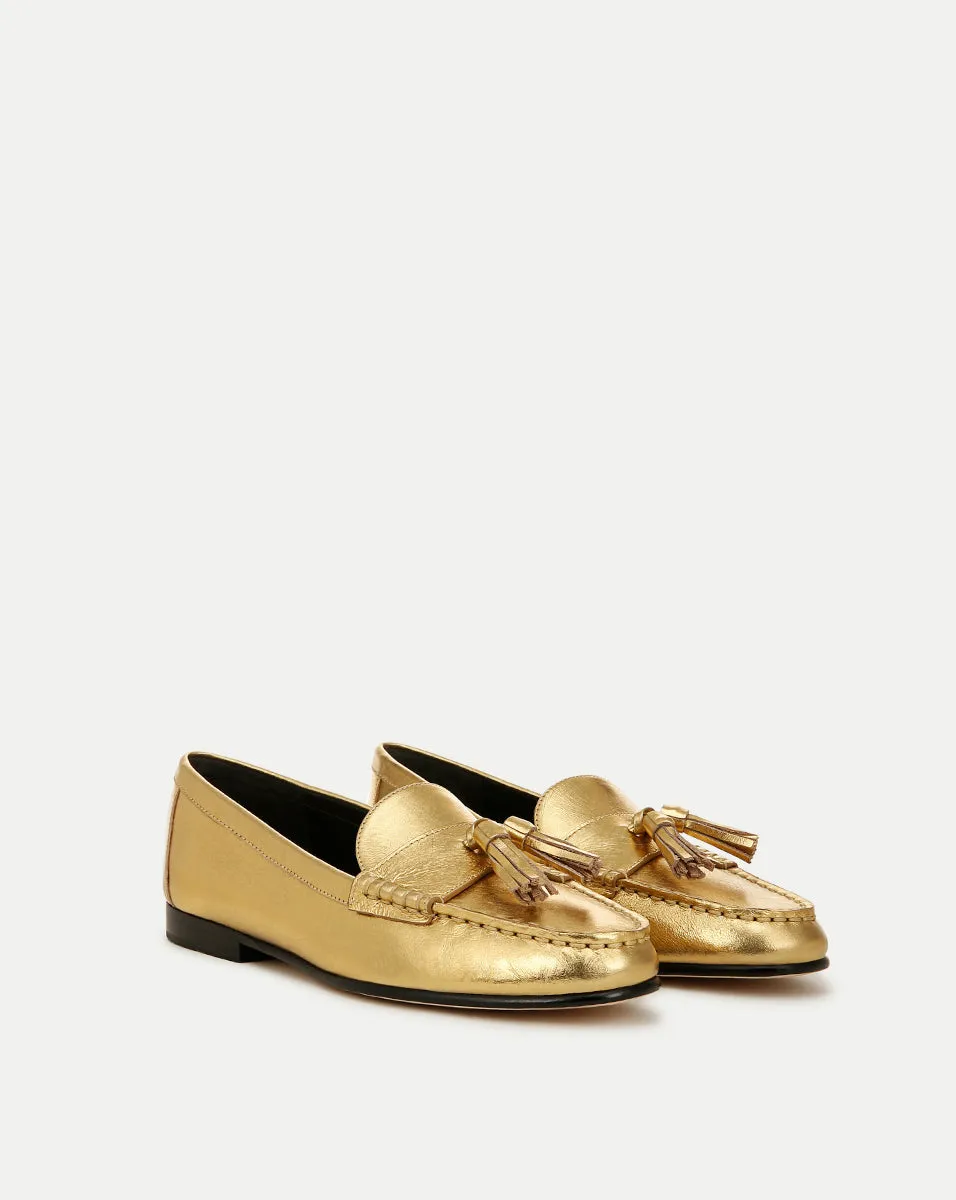 Penny Metallic Leather Tassel Loafer