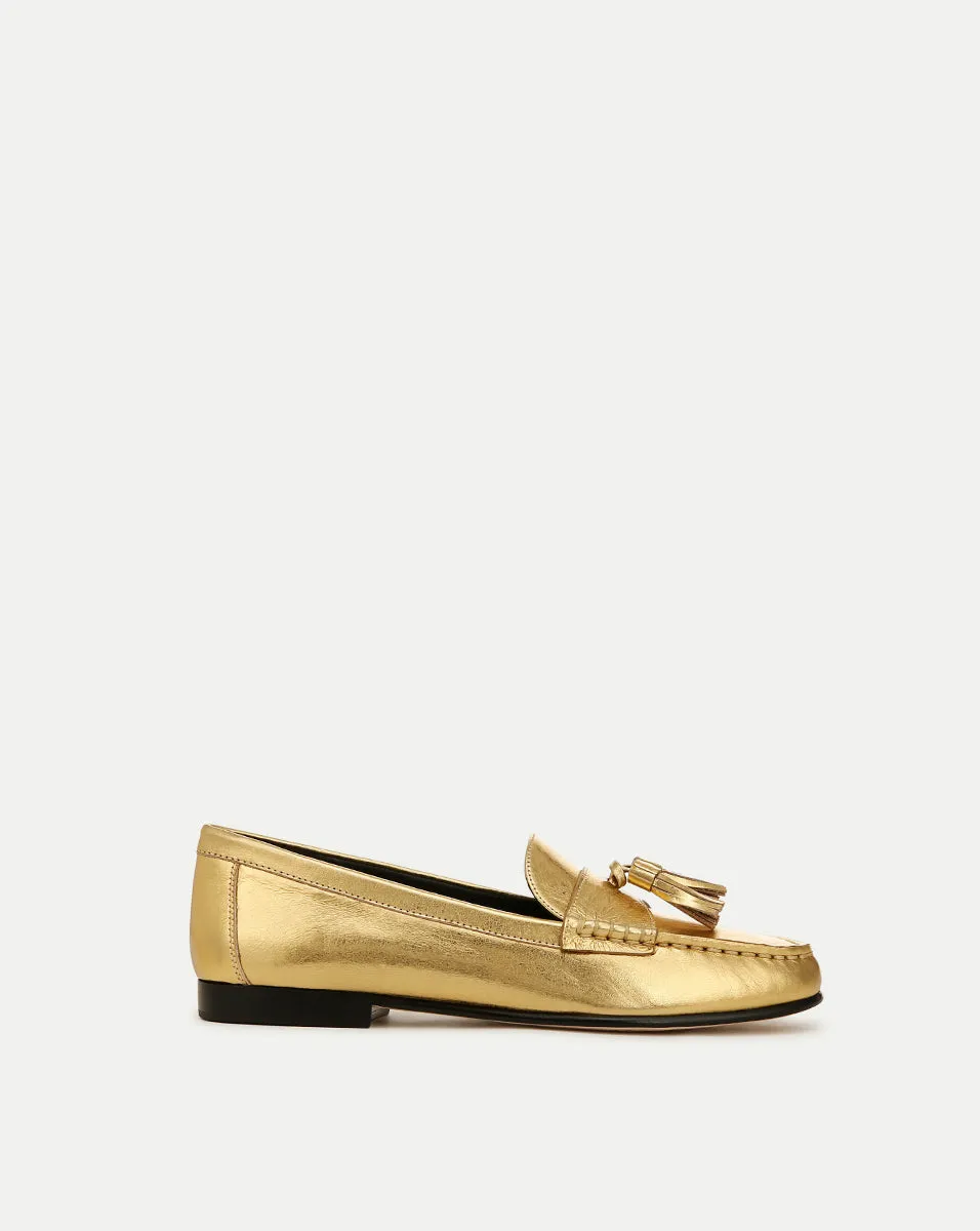 Penny Metallic Leather Tassel Loafer