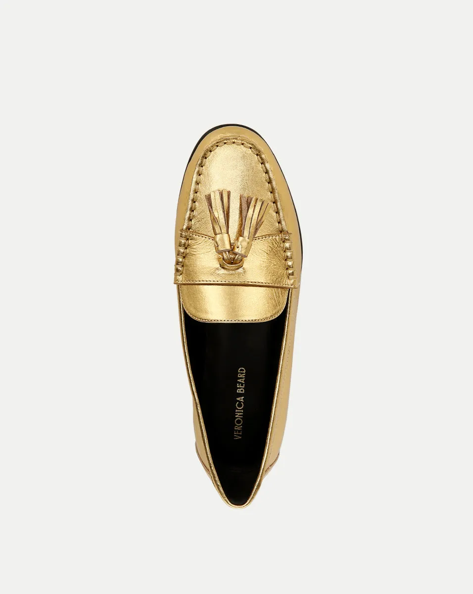 Penny Metallic Leather Tassel Loafer