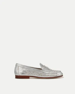 Penny Woven Metallic Leather Loafer