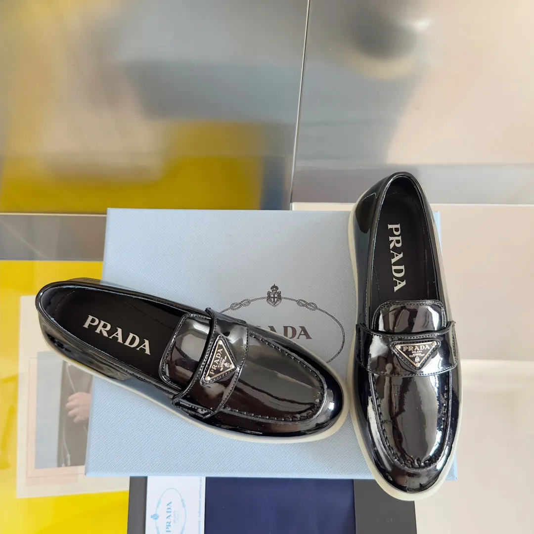 Pra Black Patent Leather Loafers 25mm Rubber Sole