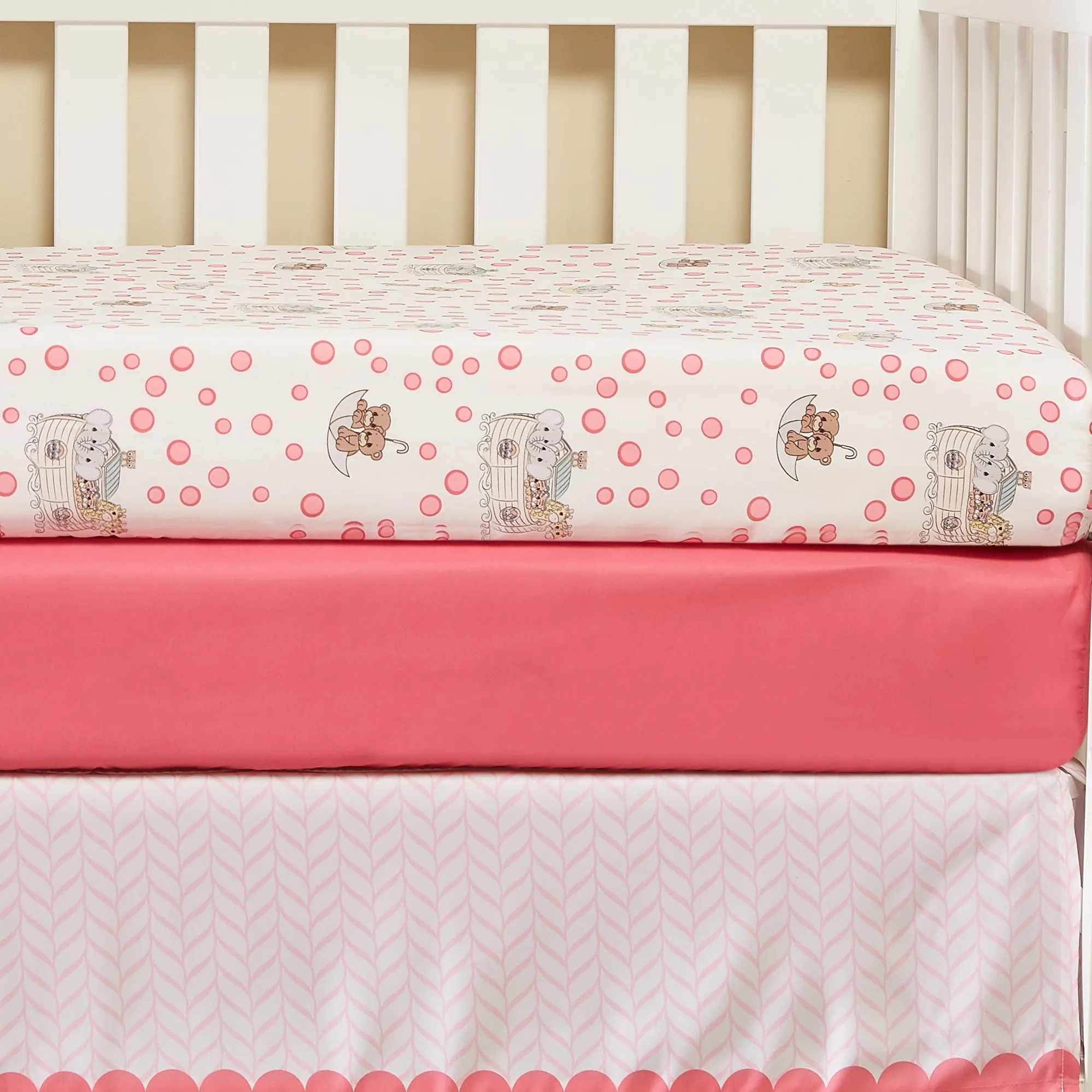 Precious Moments Girls 2 Pack Fitted Crib Sheet