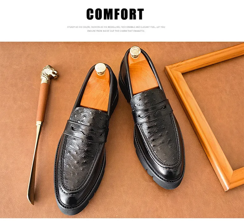 Premium Men's Penny Loafers Formal Business Slip On Loafers Leather Shoes | 8851