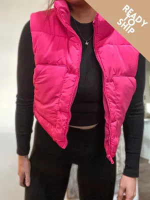 Puffer Vest - Pink (ready to ship)