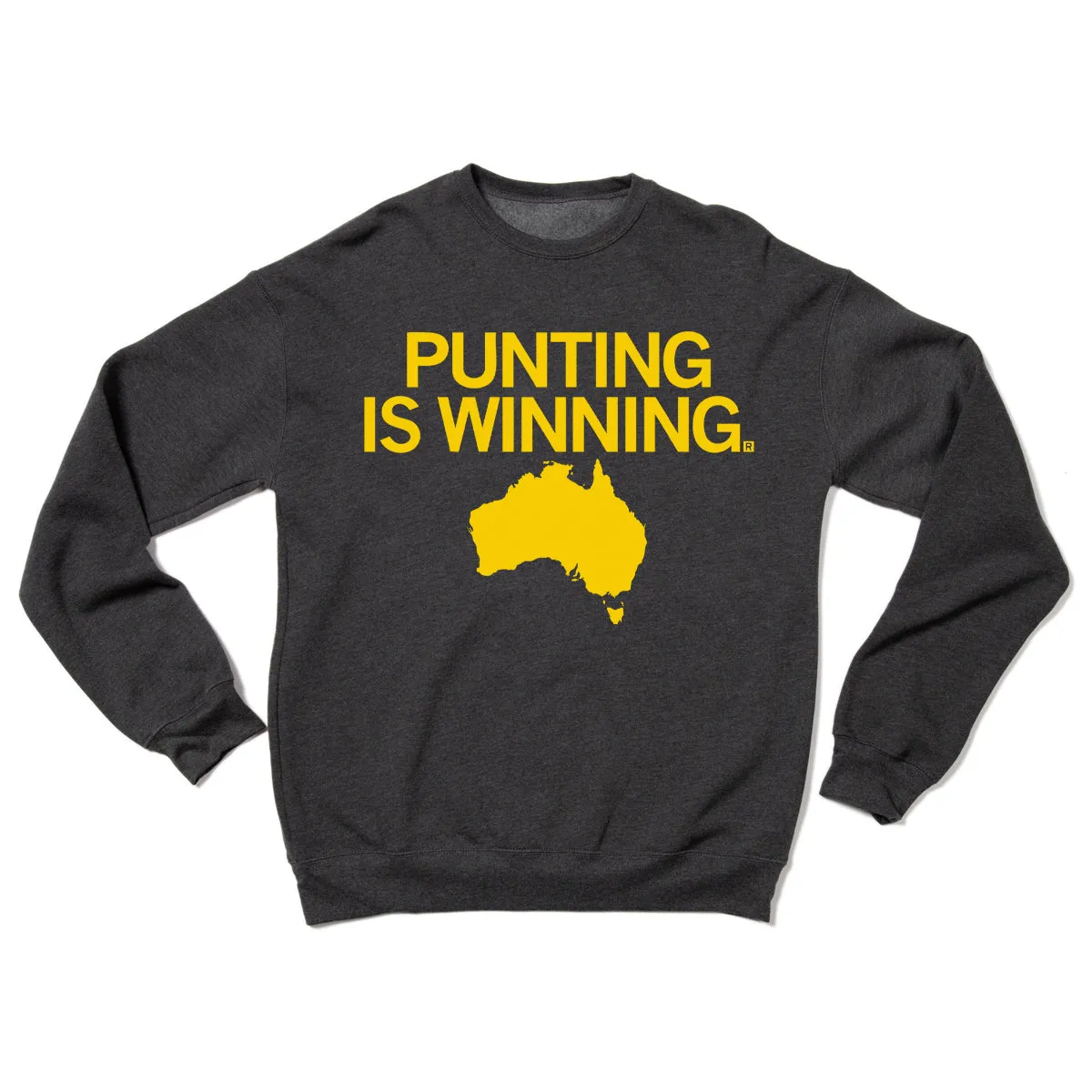 Punting Is Winning Charcoal Crew Sweatshirt