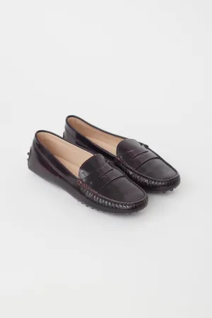 Purple Leather Penny Loafer