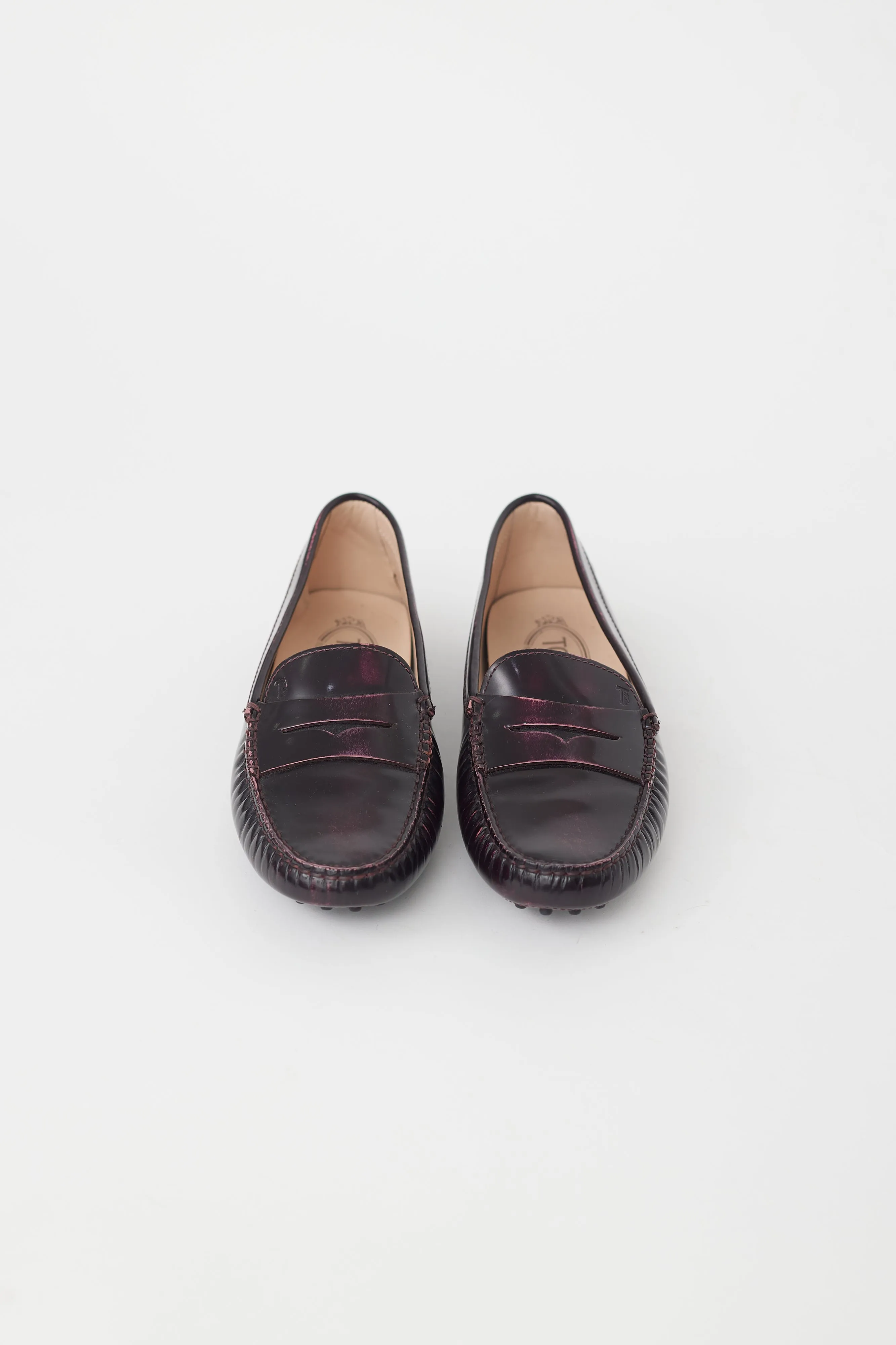 Purple Leather Penny Loafer