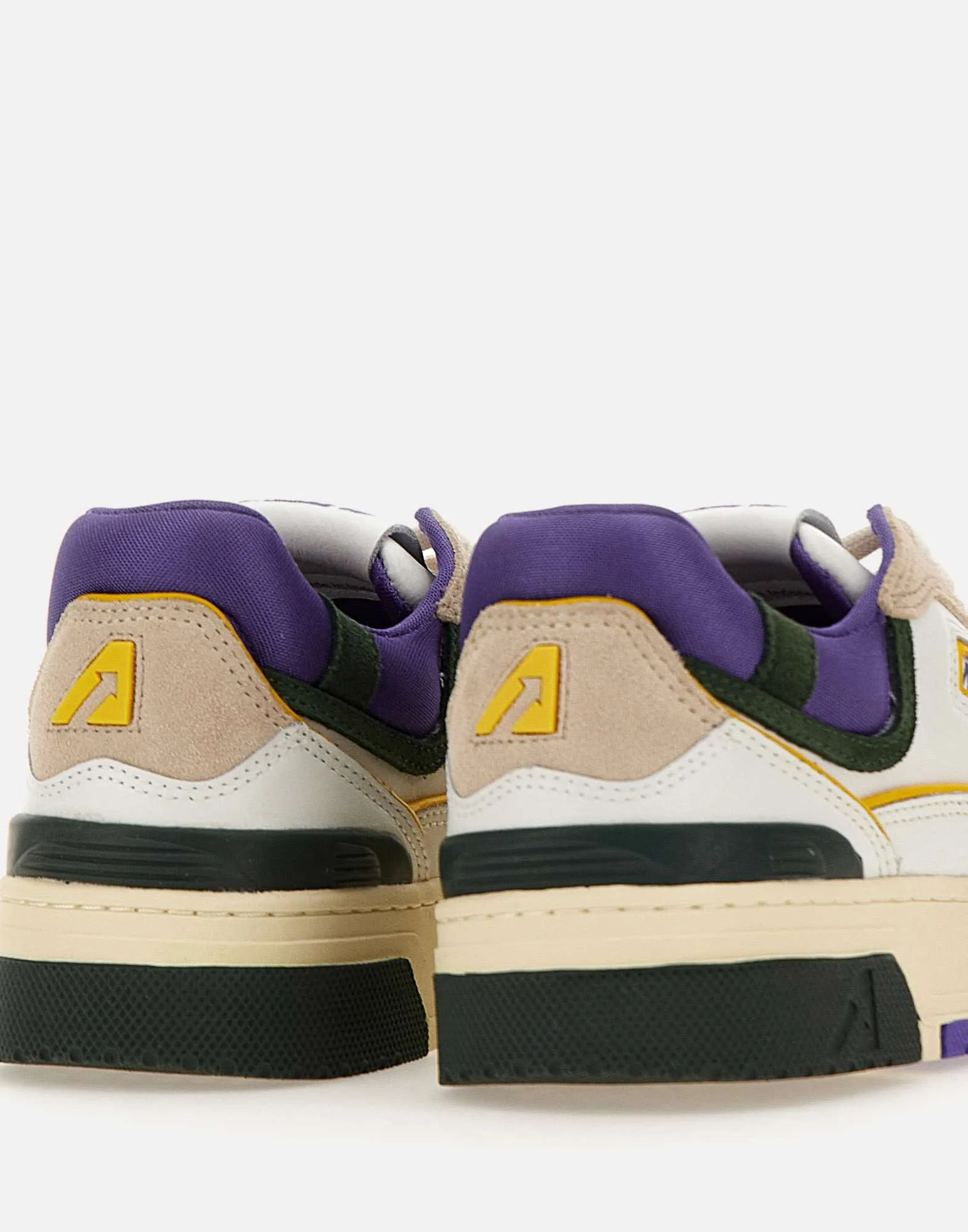 Purple Leather Sneakers with Ankle Reinforcement