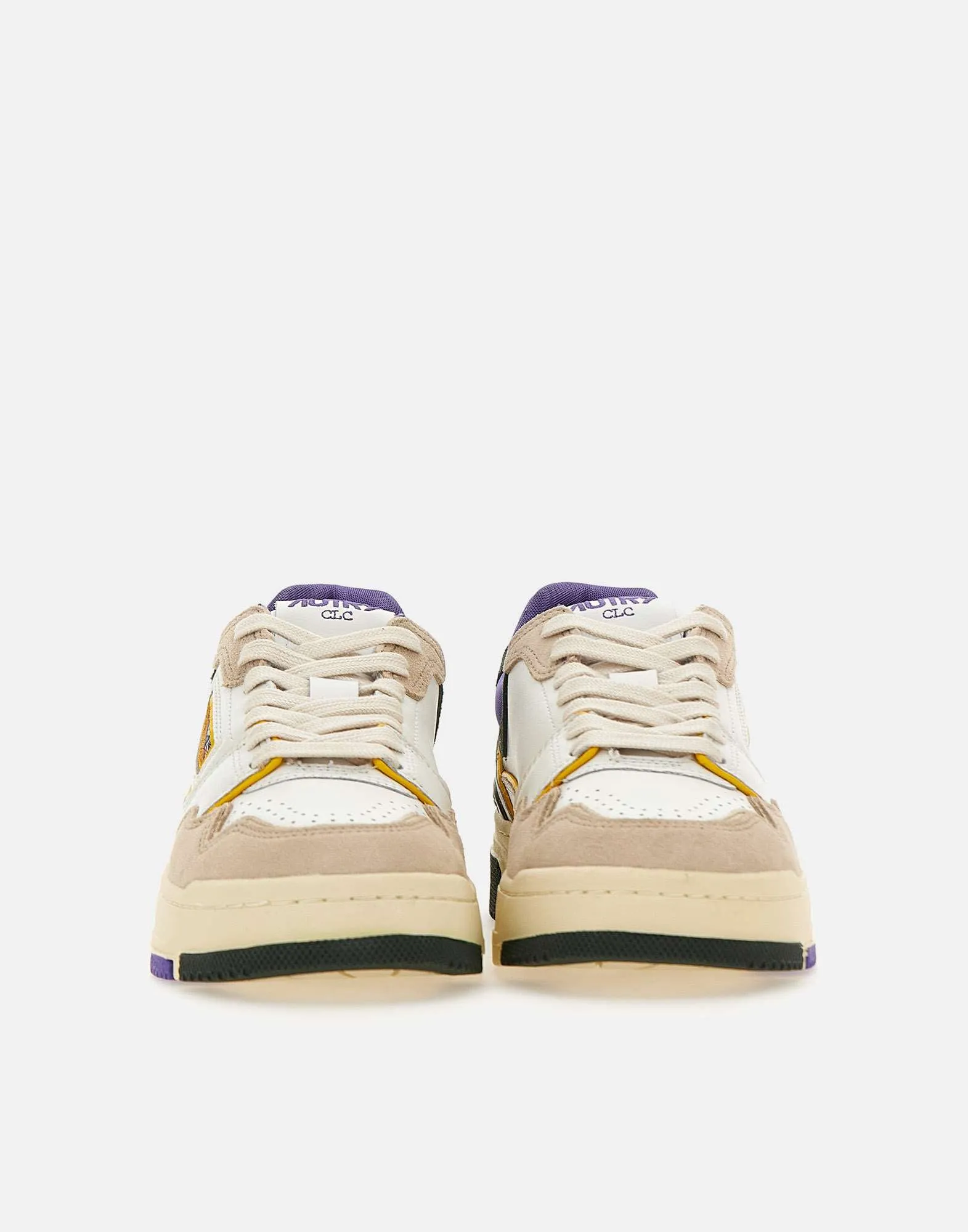 Purple Leather Sneakers with Ankle Reinforcement