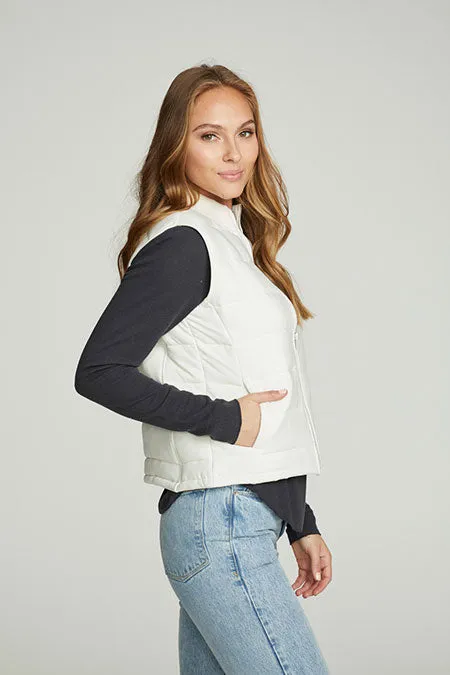 Quilted Mock Neck Puffer Vest