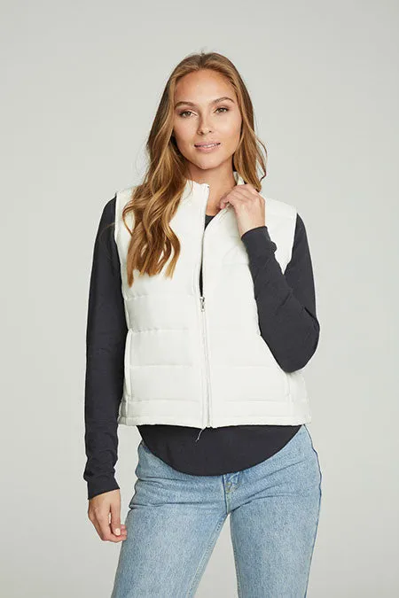 Quilted Mock Neck Puffer Vest