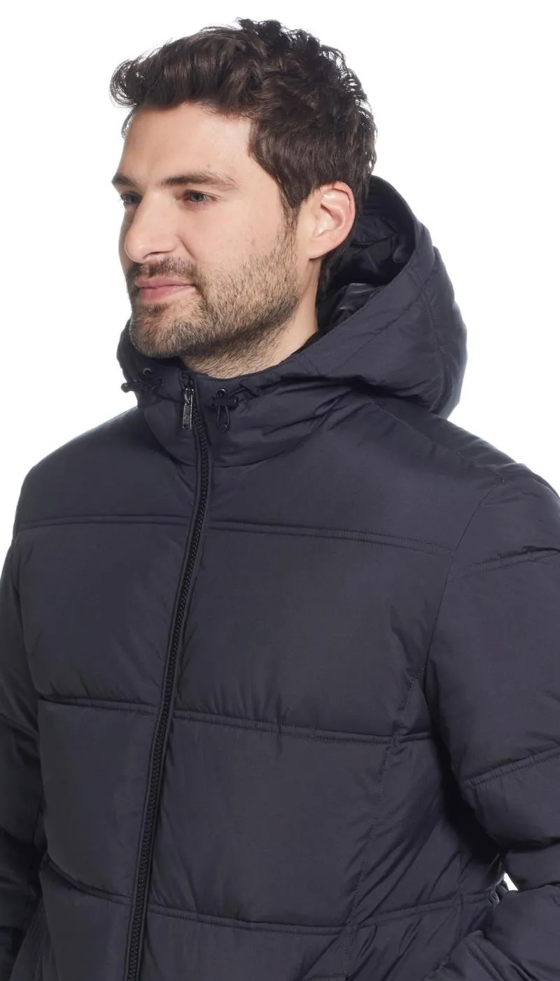 QUILTED PUFFER WITH ATTACHED HOOD