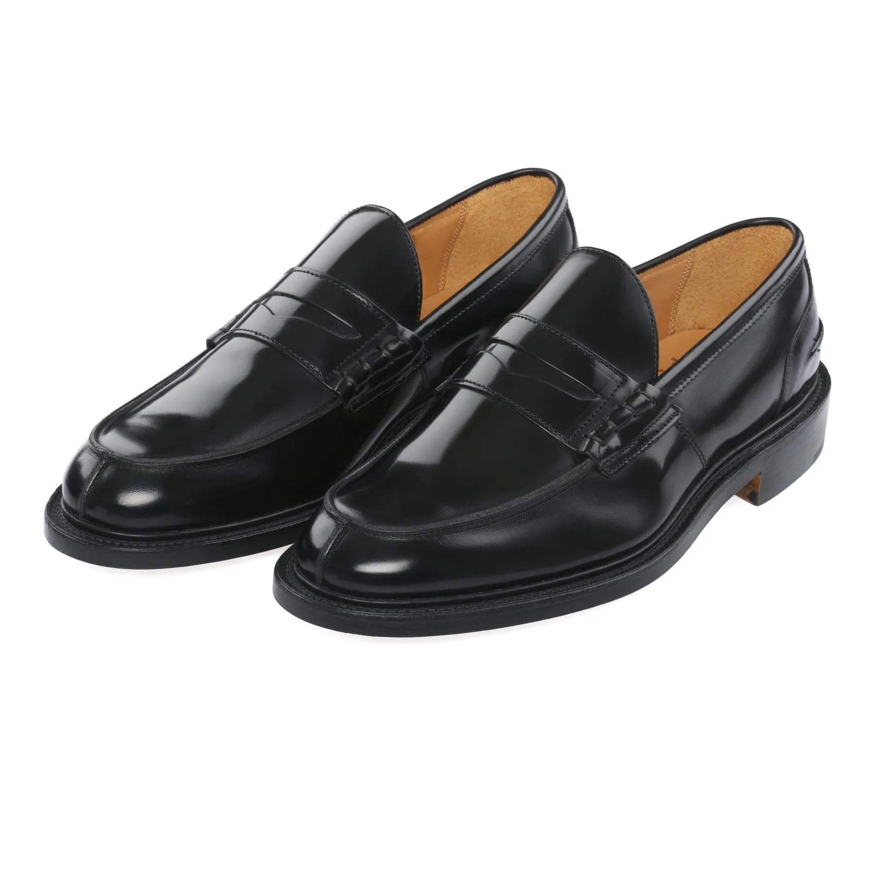 "James" Leather Penny Loafer in Black