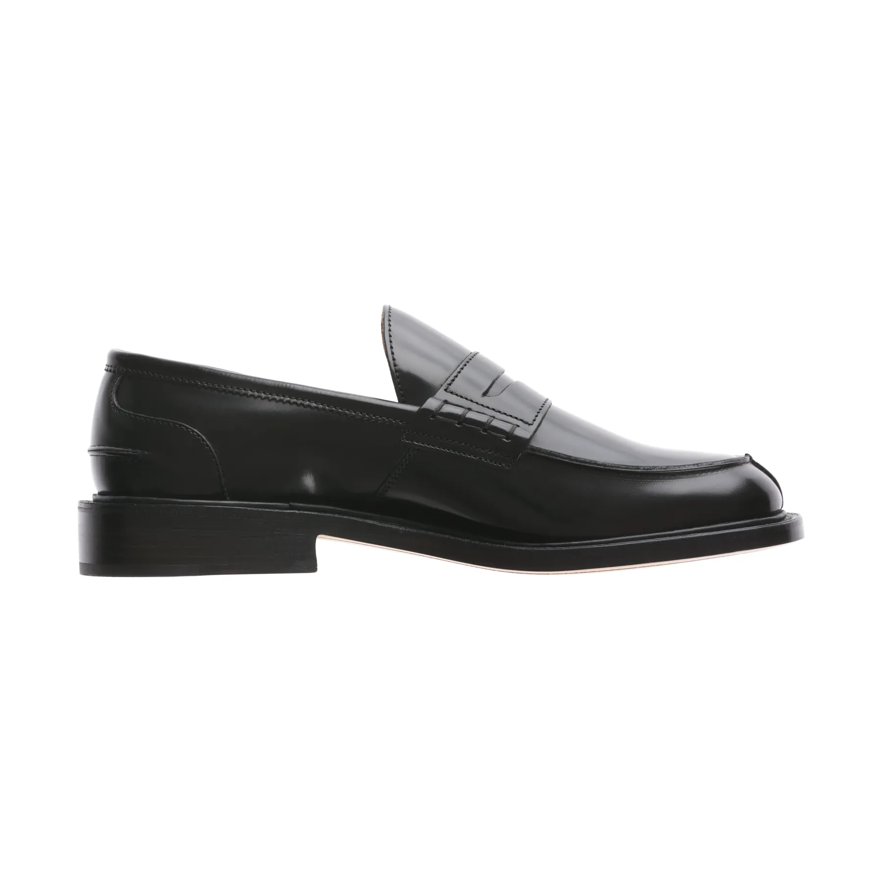 "James" Leather Penny Loafer in Black