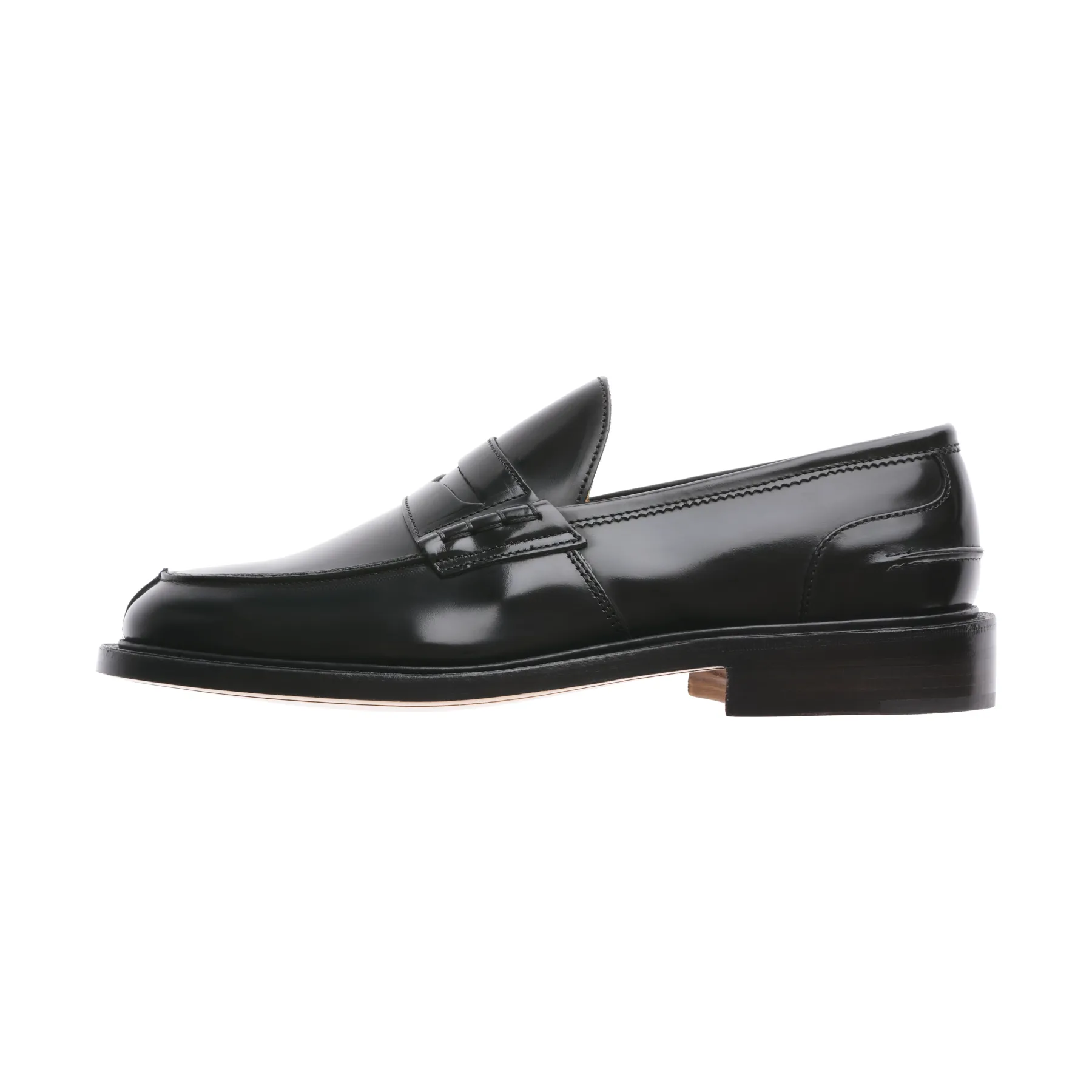 "James" Leather Penny Loafer in Black