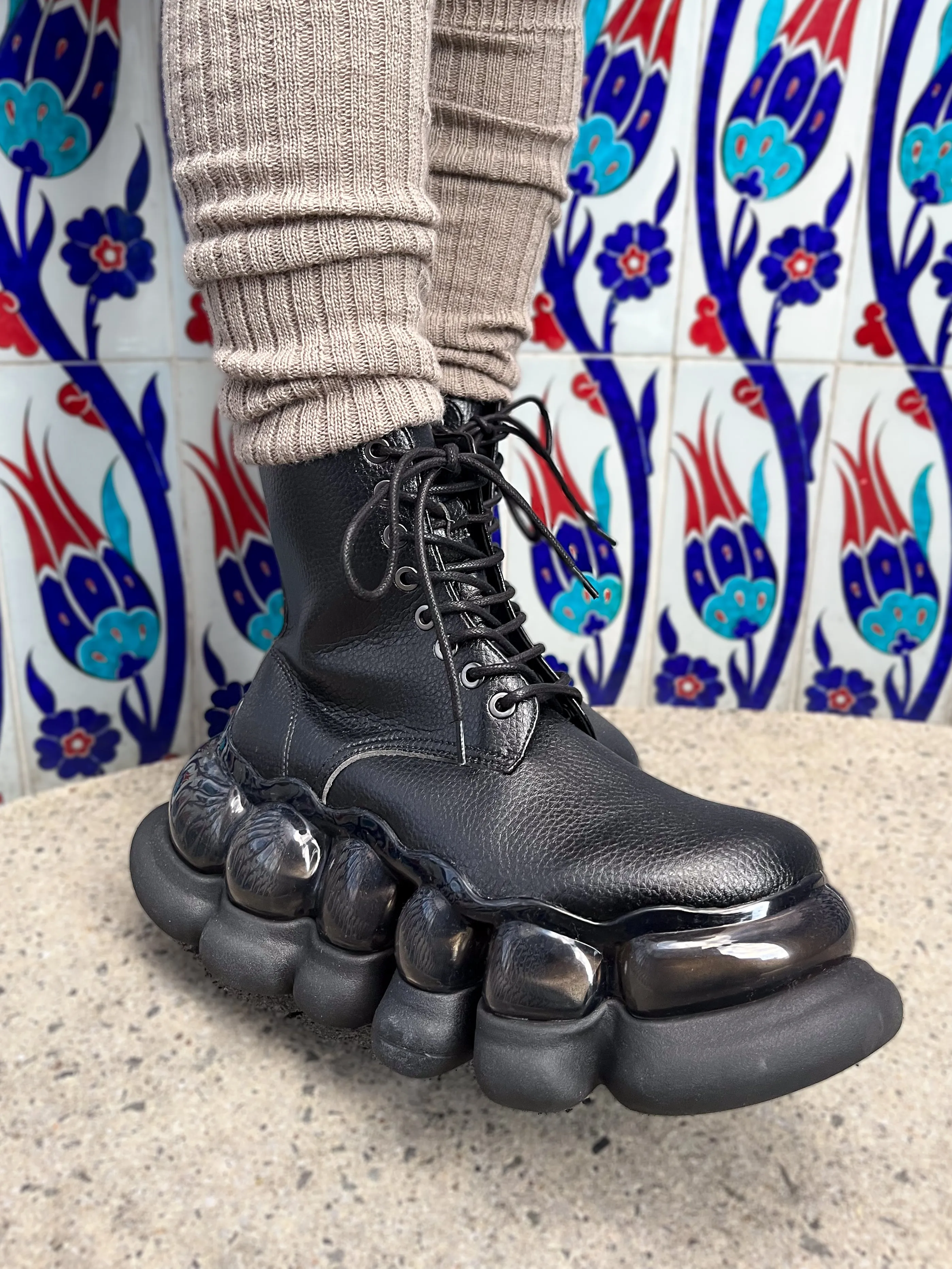 "Jewelry" Ark Eight Holes Boots / Black