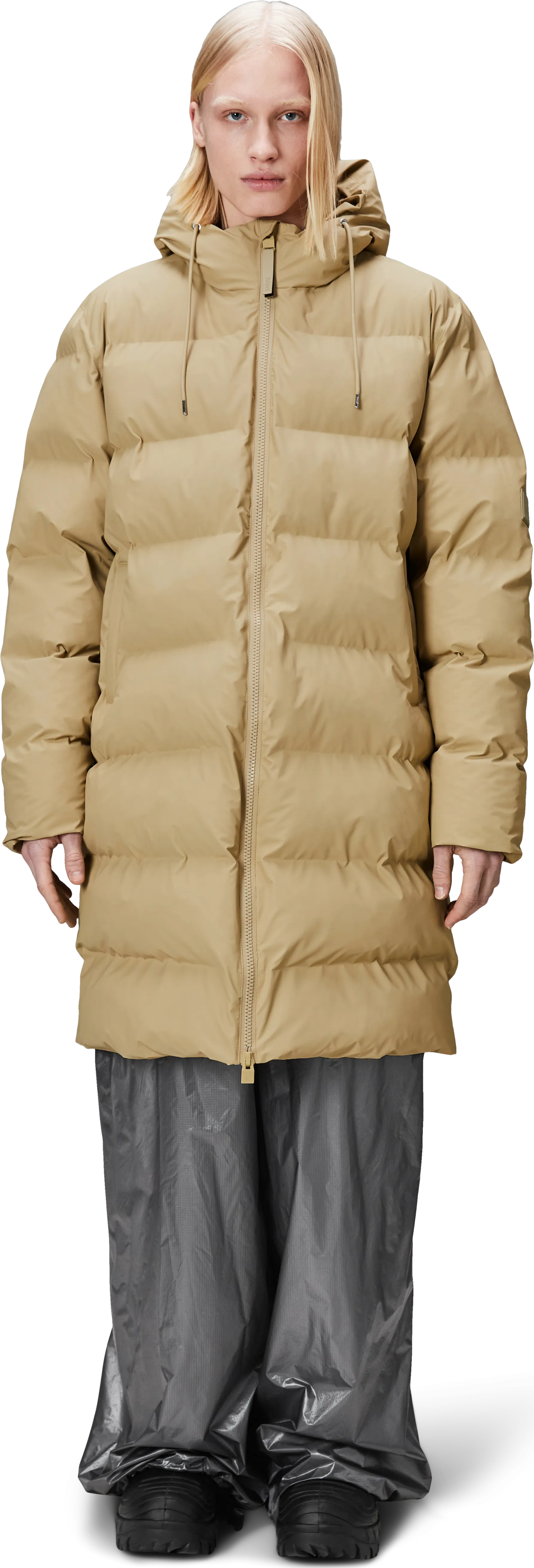 Rains Unisex Alta Long Puffer Jacket Sand | Buy Rains Unisex Alta Long Puffer Jacket Sand here | Outnorth