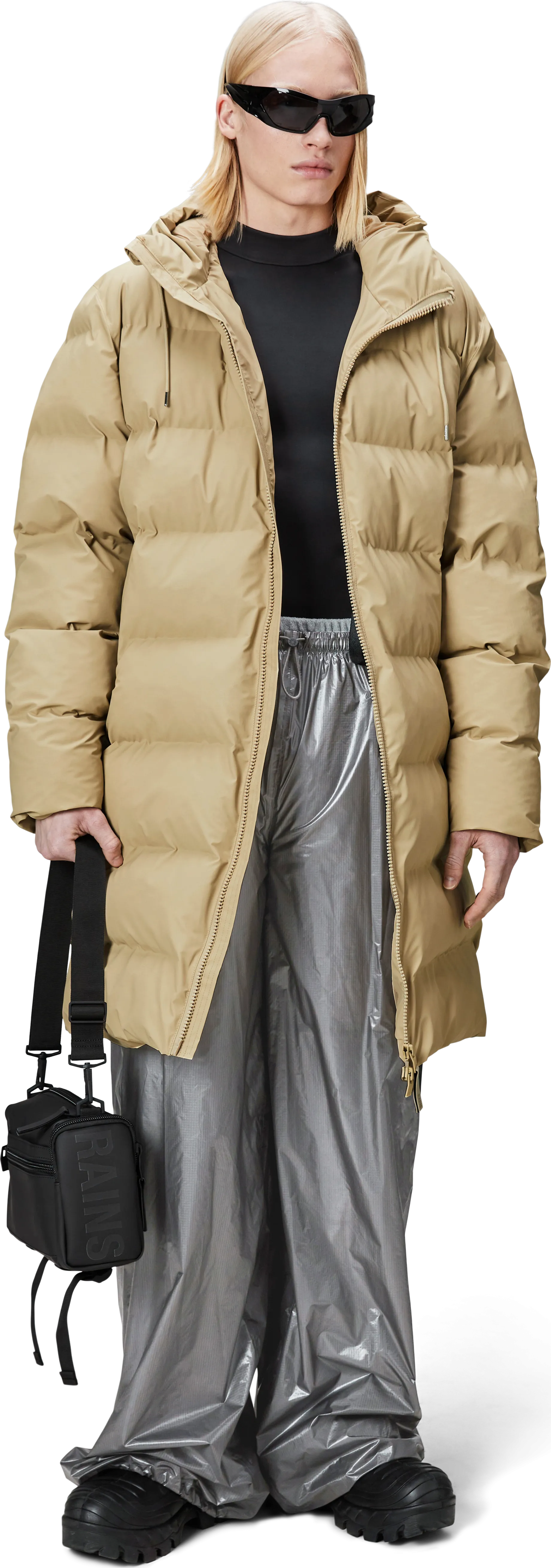 Rains Unisex Alta Long Puffer Jacket Sand | Buy Rains Unisex Alta Long Puffer Jacket Sand here | Outnorth