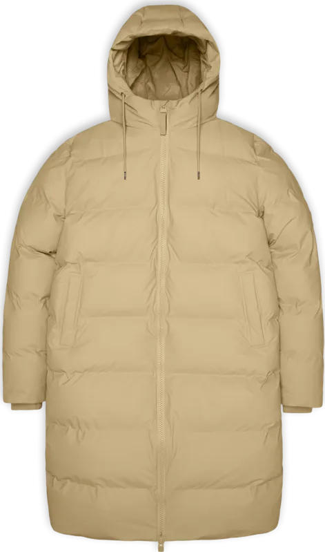 Rains Unisex Alta Long Puffer Jacket Sand | Buy Rains Unisex Alta Long Puffer Jacket Sand here | Outnorth